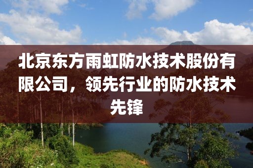 北京东方雨虹防水技术股份有限公司，领先行业的防水技术先锋