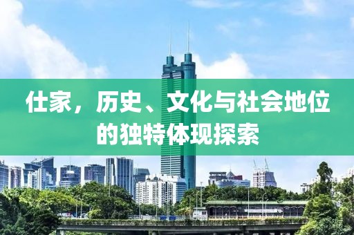 仕家，历史、文化与社会地位的独特体现探索